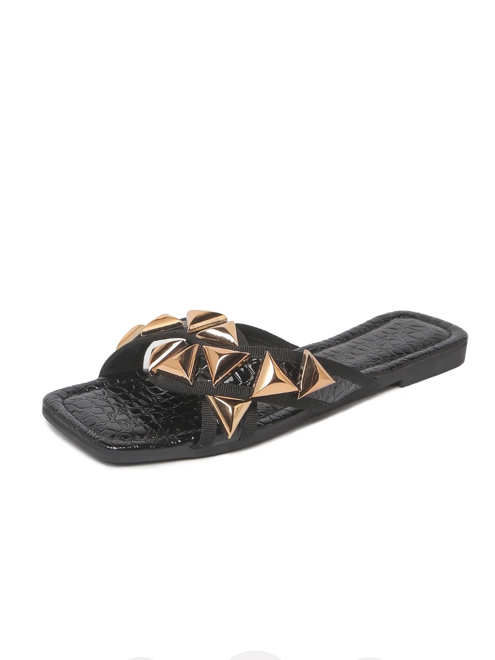 Black Stud Slide Sandals